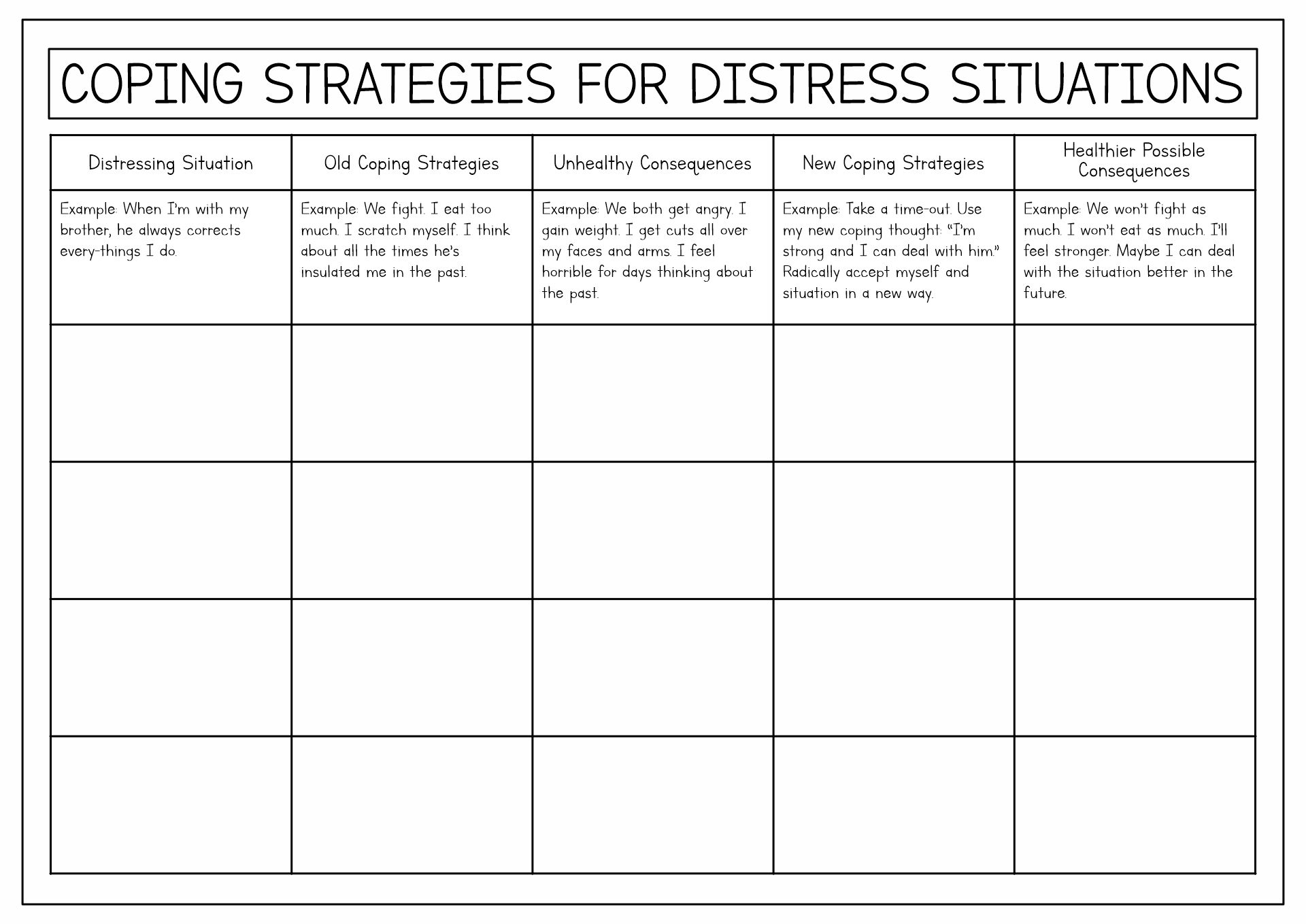 Distorted Thinking Worksheet PDF for Free at