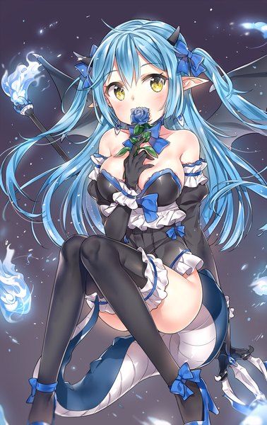 blue haired devil winged girl hentai cinema nude shaved