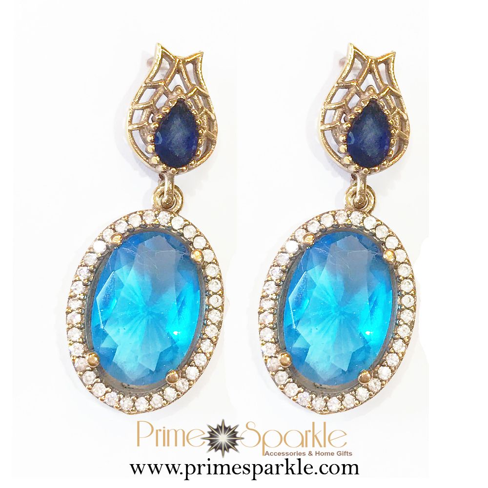 Blue Topaz Silver on Gold Earrings | Jewelry gifts, Fashion jewelry