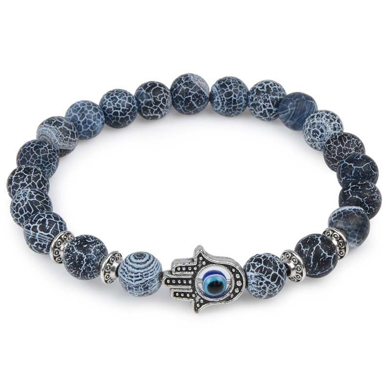 1X Fashion Man/'s Natural Lava Stone Agate Bracelet Charm Bracelet Jewelry 8mm