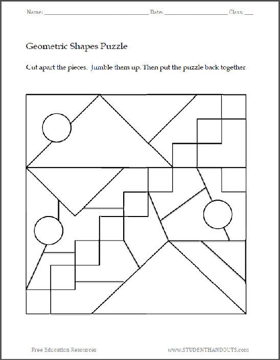 12++ Terrific geometry puzzle worksheet ideas