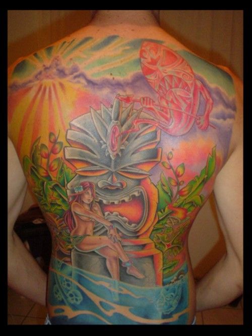 Full Back Tiki Tattoo Tiki Tattoo Hawaiian Tattoo Hawaiin Tattoo