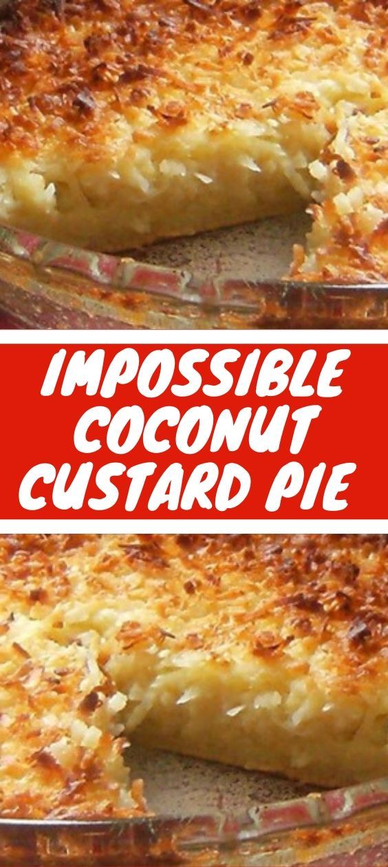 Ingredients 1/2 cup Bisquick 3/4 cup sugar 4 eggs 2 cup milk 1 can (3 1/2 oz.) coconut 1 tsp. vanilla 1 TBS. butter, softened Open Next Page To See Full Recipe Best Coconut Custard Pie Recipe, Coconut Cream Pie Recipes, Recipe For Impossible Coconut Pie, Impossible Pie Bisquick, Delicious Pies, Yummy Food, Bisquick Recipes, Butter Pie, Melted Butter