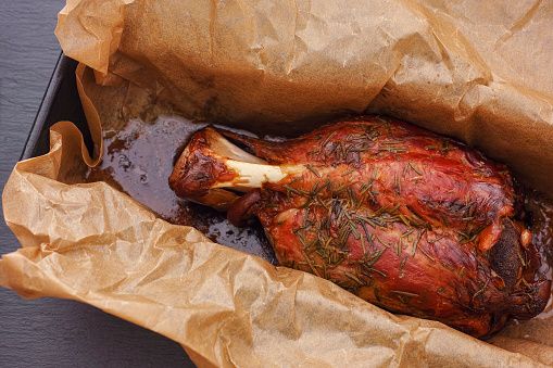 Roasted Red Wine Marinated Pork with Rosemary. Close up. Marinated Pork, Rosemary, Close Up, Red Wine, Roast, Turkey, Food, Turkey Country, Essen