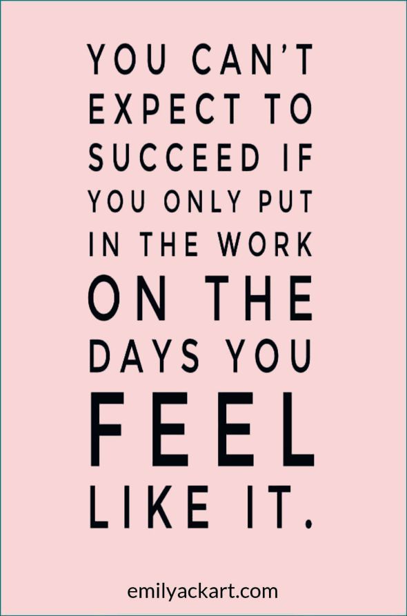 Motivational quote for success when you don't feel like exercising. Get inspiration to workout and r...