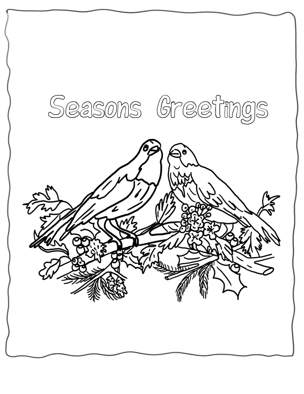Printable Christmas Coloring Pages Birds For Wonderweirded Wildlife Winter To Color Kids Activities NO Free Parent And