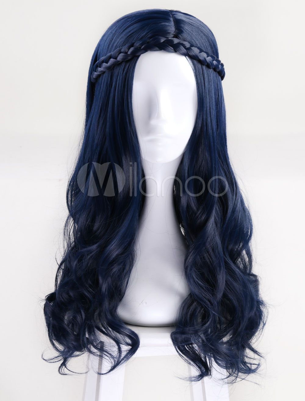 Descendants 2 Evie Kids Cosplay Wig Long Wavy Blue Child Fashion Costume Party