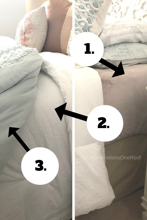 My Secret Fluffy Comforter Layered bedding tip #howtolayerbedding #layeredbed #howtolayerabed #mintgreenbedding #beddingsets #bedding #greenbedding #howtomakeabed #layeredbeddingideas #layeredbeddingfarmhouse #layeredbeddingneutral #masterbedroom #fluffycomforter #whitecomforter #mintgreenbedroom Down Comforter Bedding, White Down Comforter, Fluffy Comforter, Plaid Comforter, Bed Comforters, Bed With Quilt And Comforter, Fluffy White Bedding, White Quilt Bedding, Tips