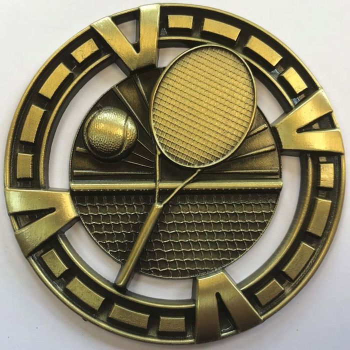 Medals & Collarettes AM6007.12 £1.99Varsity Sports Medal Award TennisAntique Gold2 3/8 Inch (60mm) DiameterNew 2020 Football Medals, Sports Medals, Trophy Store, Trophies And Medals, Race Medal, Badminton, Ribbon Colors, Varsity, Tennis