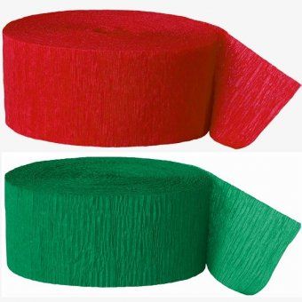 Red White and Green Crepe Streamer Fiesta Mexican Italian Decoration