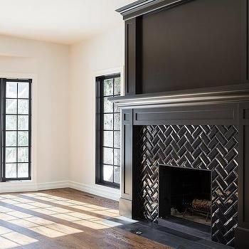 Black Herringbone Fireplace Mantel Tiles Decor Inspiration In 2019 Black Herringbone Fireplace Mantel Tiles