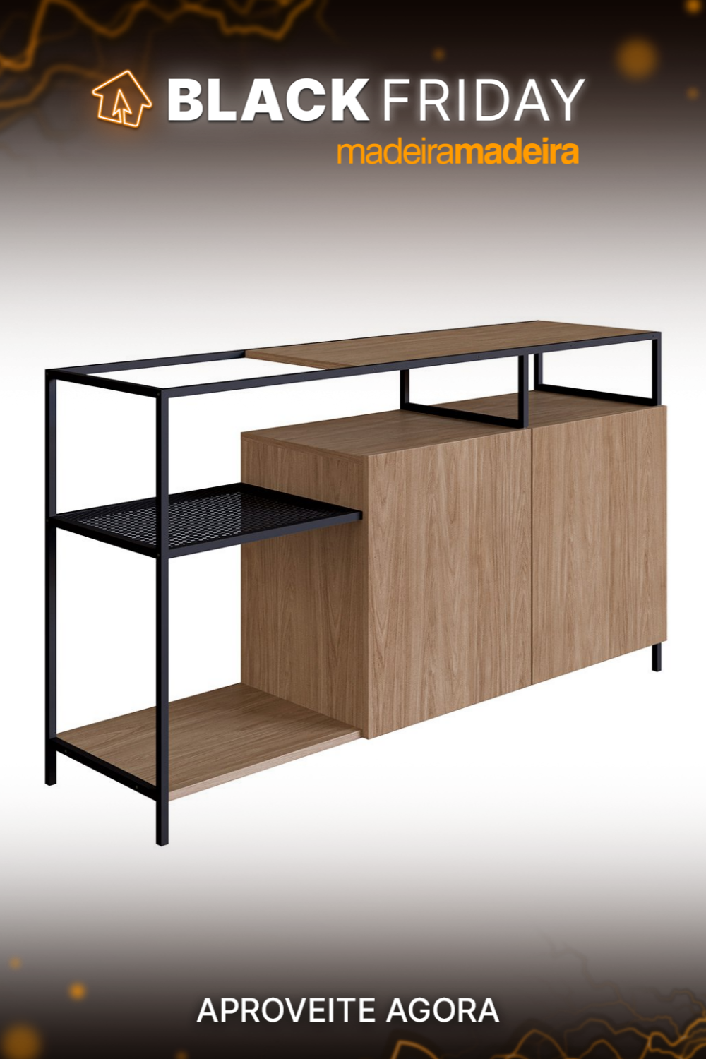 Ei, sabia que na MadeiraMadeira você pode comprar pelo Whatsapp? Mande uma mensagem que nossos consultores vão te ajudar na compra :) Industrial, Vermont, Bar, Storage, Table, Furniture, Home Decor, Products, Metal Structure