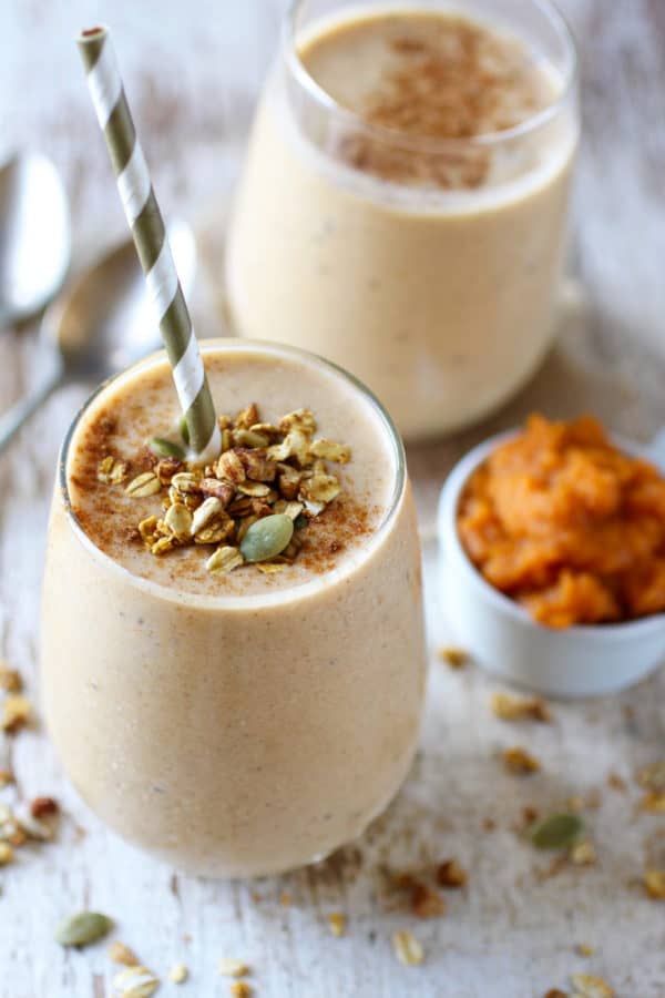 Pumpkin Pie Protein Smoothie #dairyfreesmoothie