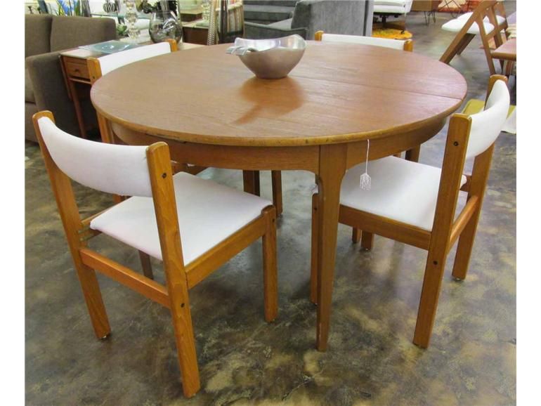 teak dining table and 4 teak dining chairs uptown moder austin