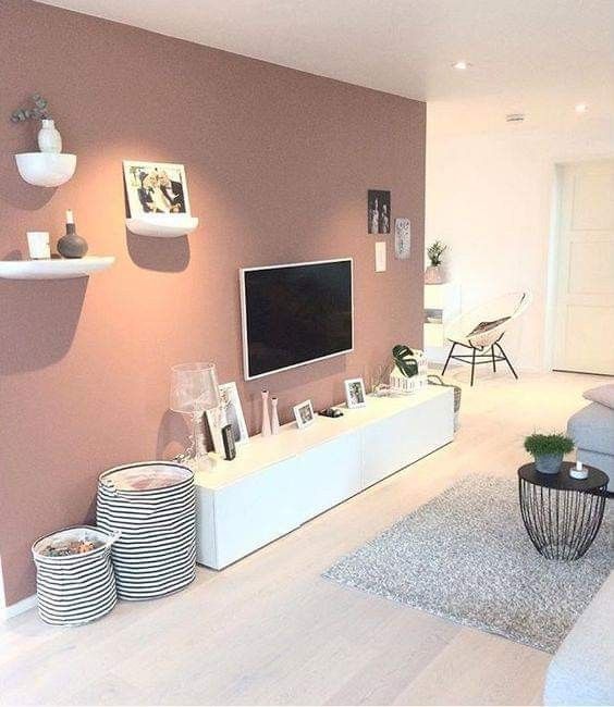 Dusty Rose wall paint | Living room decor apartment, Home decor, Home