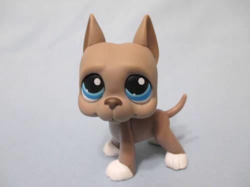 Littlest Pet Shop Gray Great Dane 184 With Blue Eyes Dog Puppy