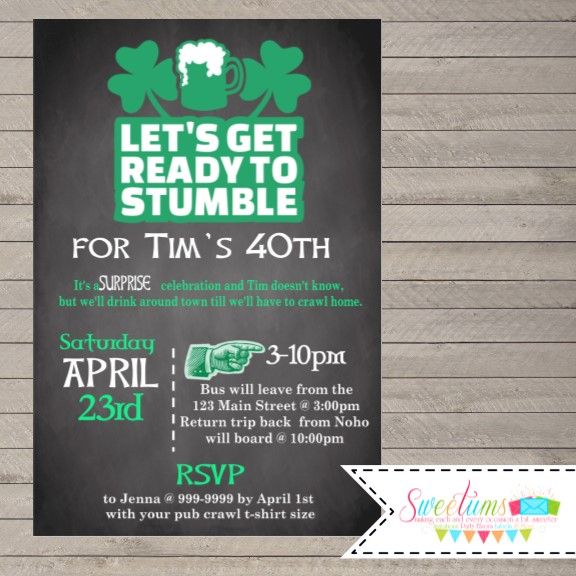 Let S Get Ready To Stumble Invitation Pub Crawl Party Invitations