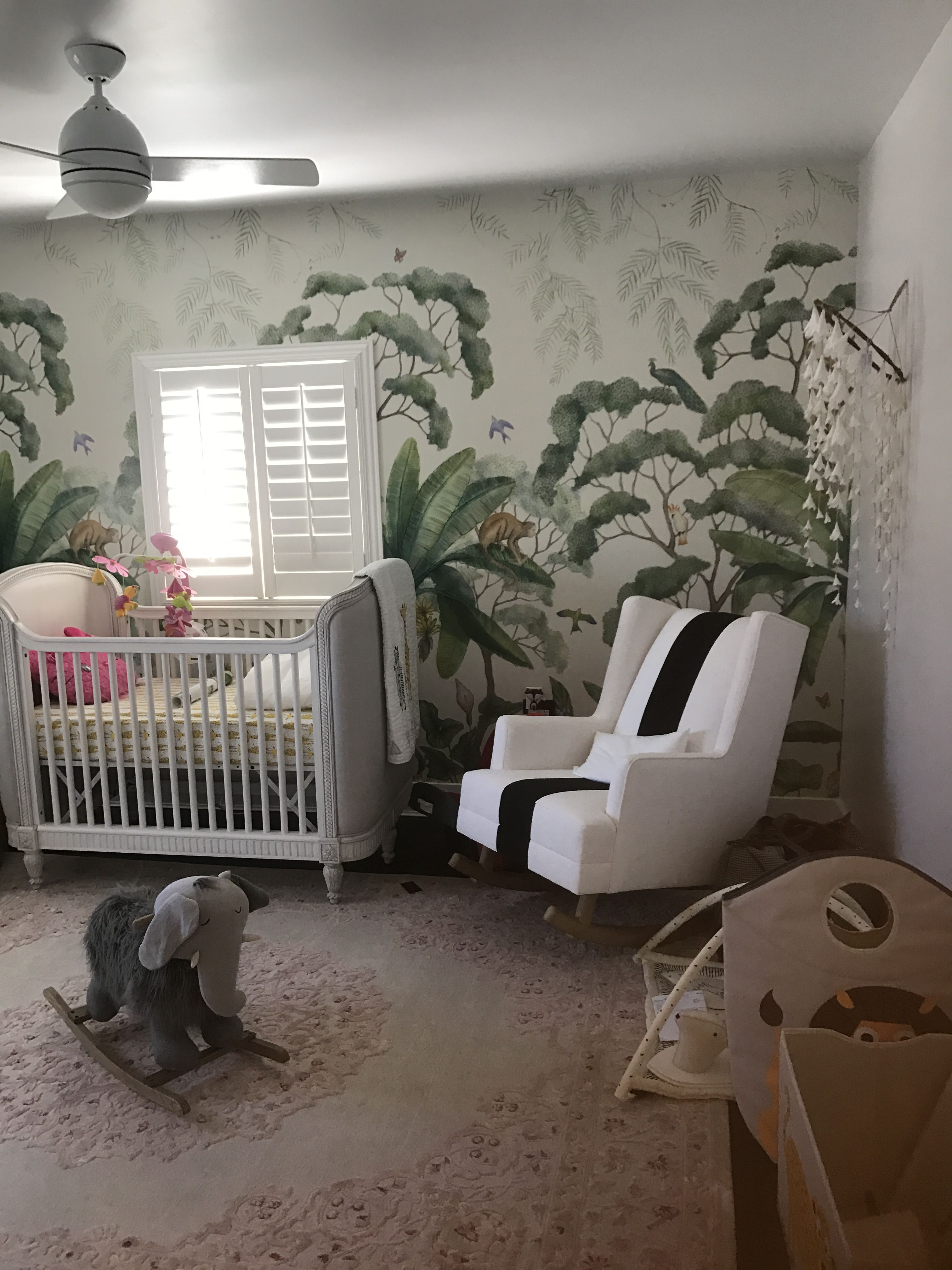Baby room with a jungle theme but still feminine | Baby room, Room