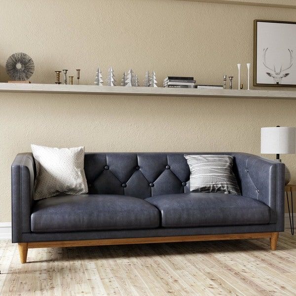Natty Black On Tufted Leather Sofa Ping Natty Black On Tufted Leather Sofa Ping The Best Deals Sofas Loveseats
