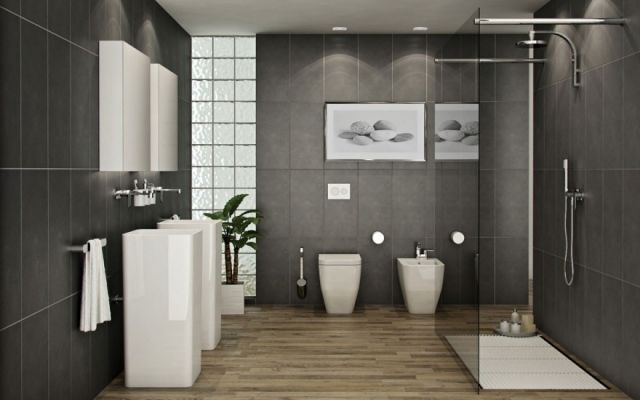 Salle de bain grise - 30 idées sympas pour maison moderne - salle de bains grise Salle de bain grise - 30 idées sympas pour maison moderne - salle de bains grise