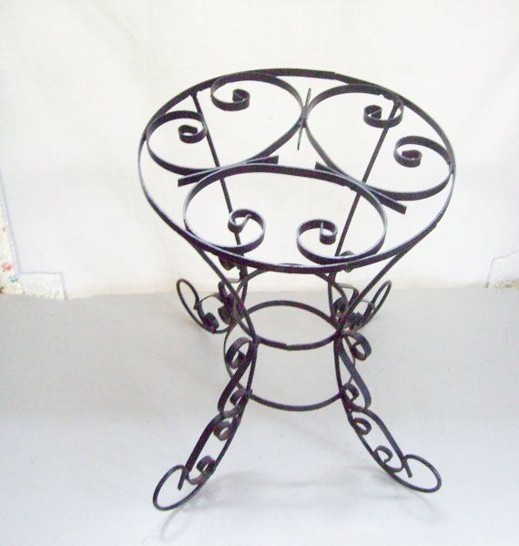 Vintage Wrought Iron Side Table Perfect For Your Garden Or Patio Vintage Wrought Iron Side Table Perfect