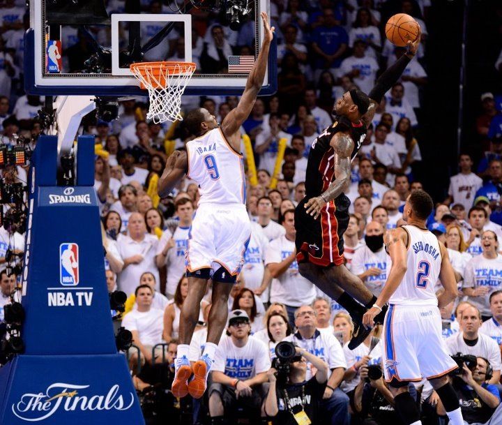 Lebron James Lift Off Nba Serge Ibaka Nba Finals Game