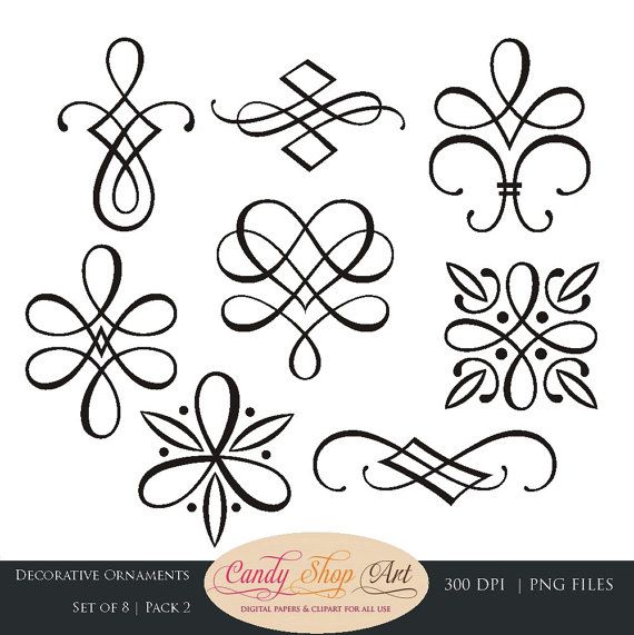 instant download calligraphy ornaments