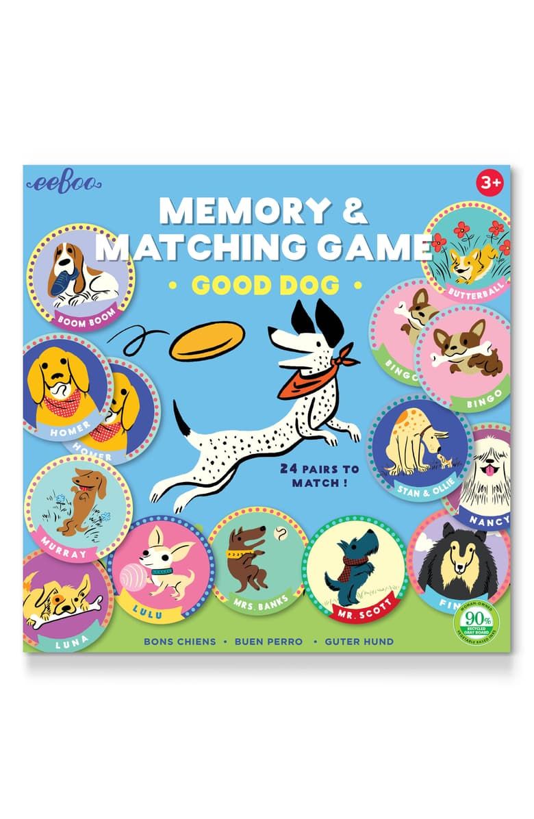 EEBOO Good Dog Memory Game, Main, color, NO COLOR (With