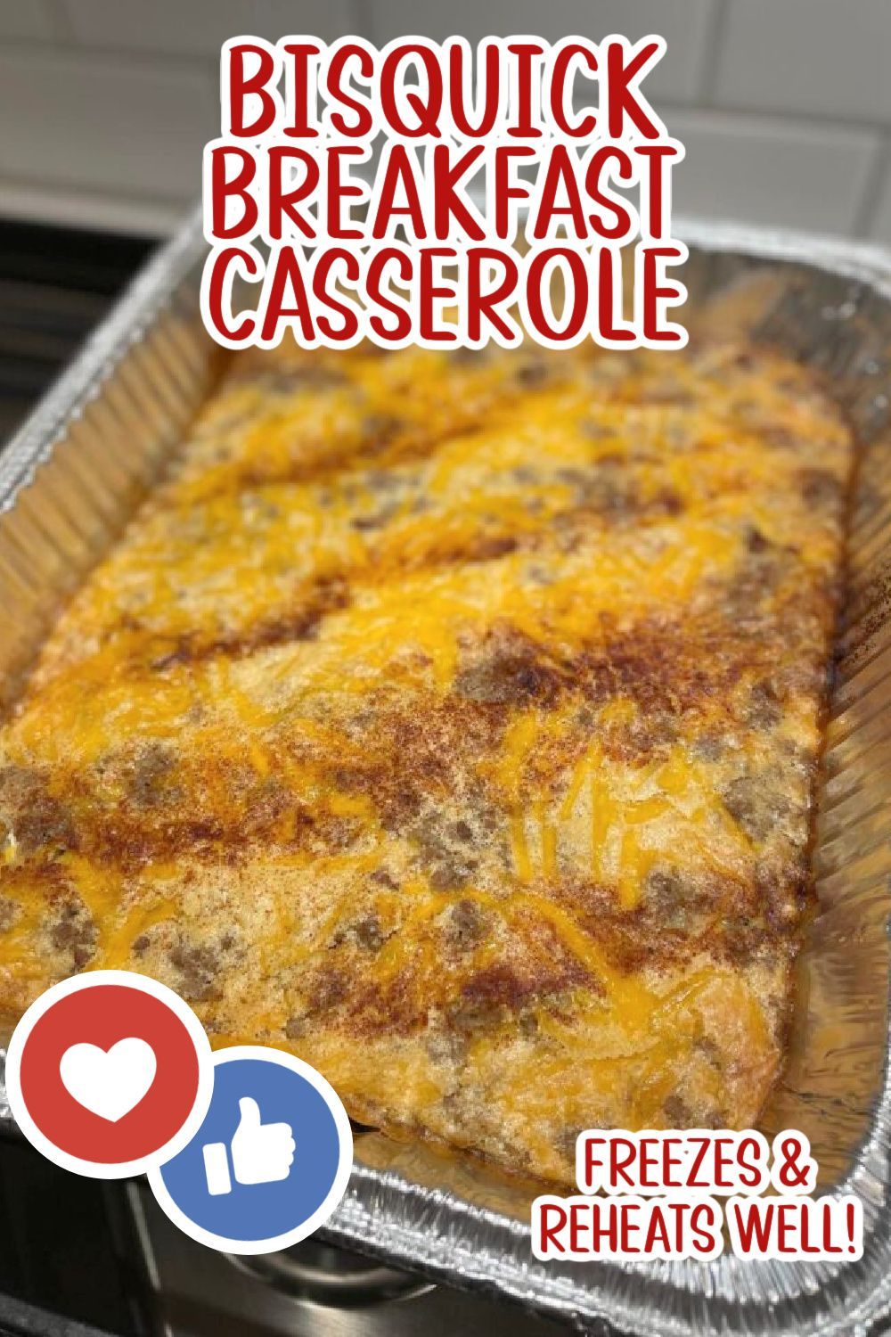bisquick breakfast casserole, made ahead in a casserole dish Make Ahead Breakfast Casserole, Weekday Breakfast, Egg Recipes For Breakfast, Hearty Breakfast, Breakfast Treats, Bisquick Recipes, Keto Recipes Easy, Cooking Recipes, Kolachy Cookie Recipe
