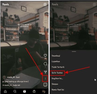 cara download audio di video reels instagram
