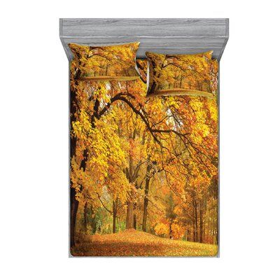 East Urban Home Forest Sheet Set Size: Queen #fallscenery