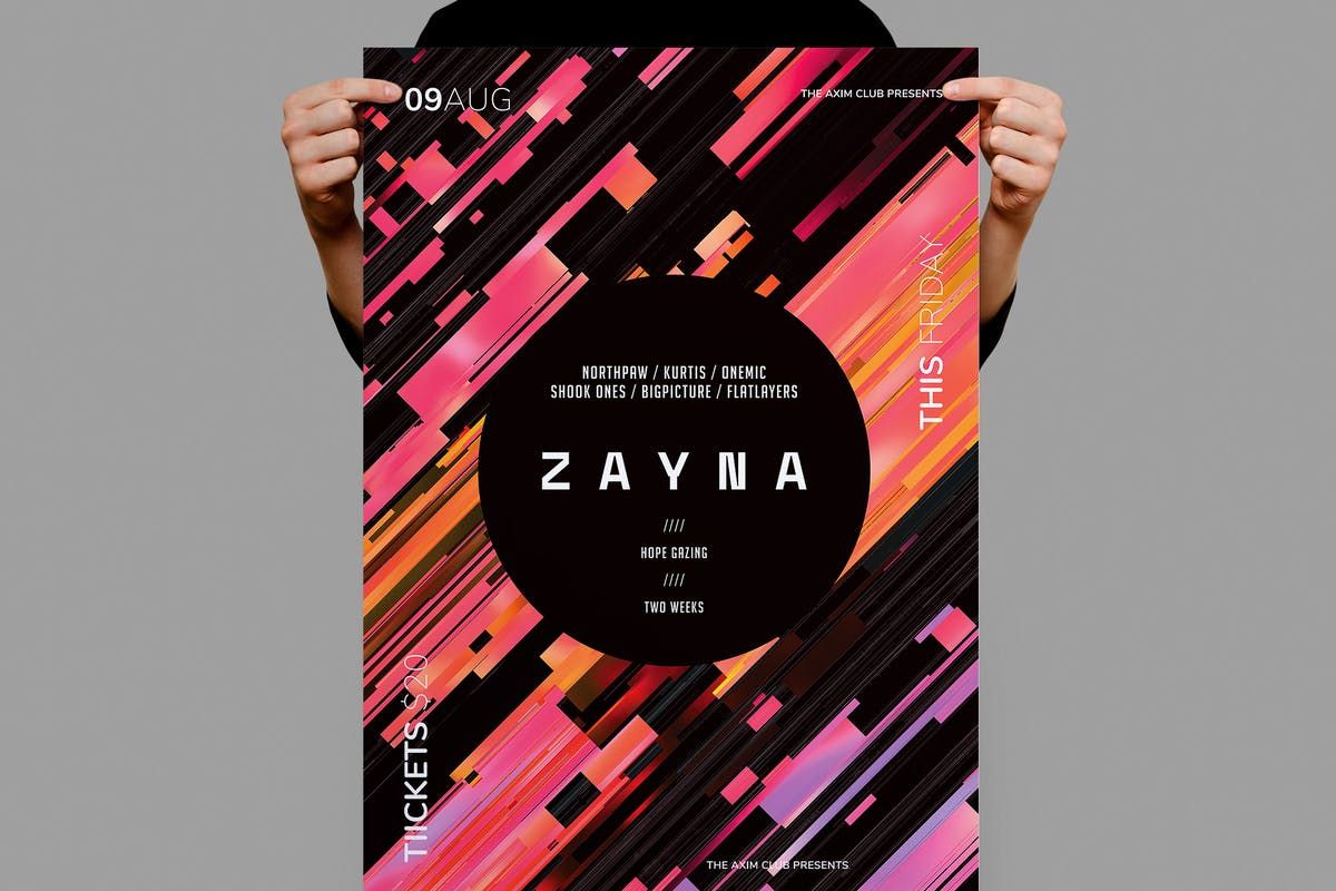 poster template for party club nightclub music event