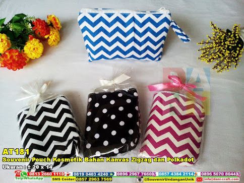 Souvenir Pouch Kosmetik Bahan Kanvas Zigzag Dan Polkadot Hub Souvenir Pouch Kosmetik Bahan Kanvas Zigzag Dan Polkadot Hub