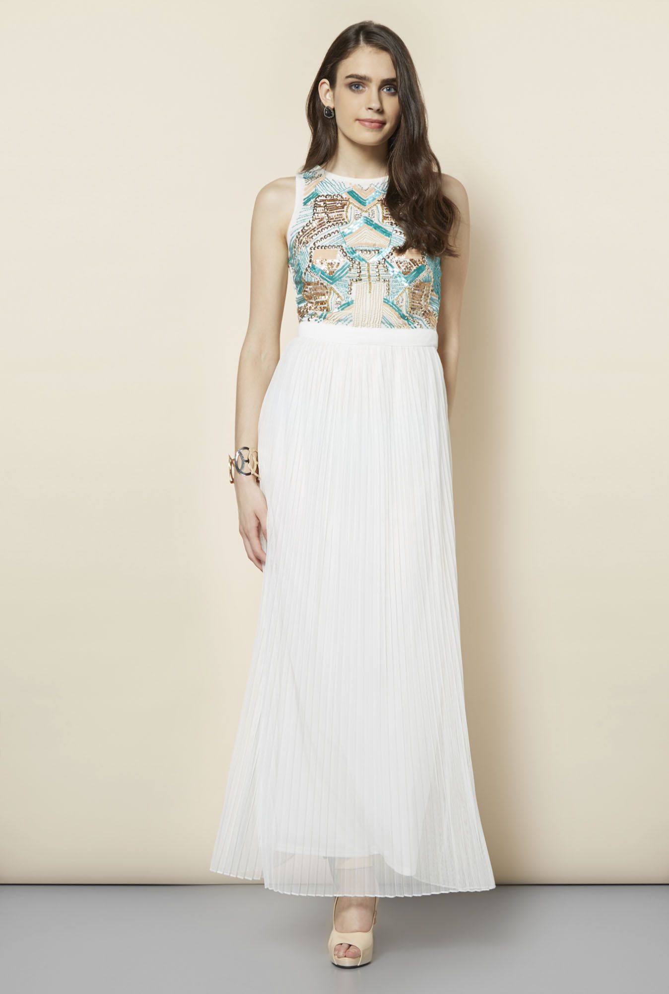 Fg 4 White Embellished Maxi Dress Embellished Maxi Dress Indian Women Fashion Western Dresses For Women