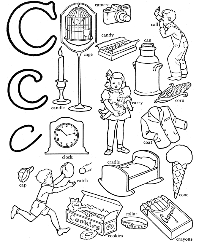 Abc Alphabet Words Coloring Activity Sheet Letter C Cage Alphabet Coloring Pages Alphabet Coloring Alphabet Words