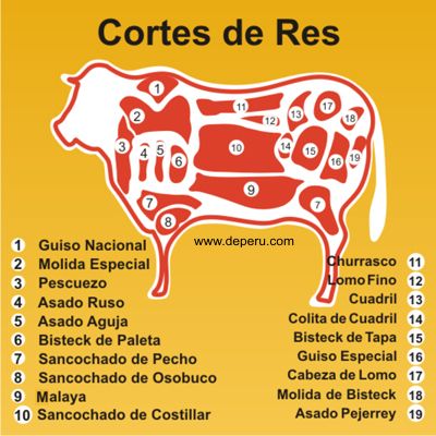 Cortes De Carne Beef Cuts