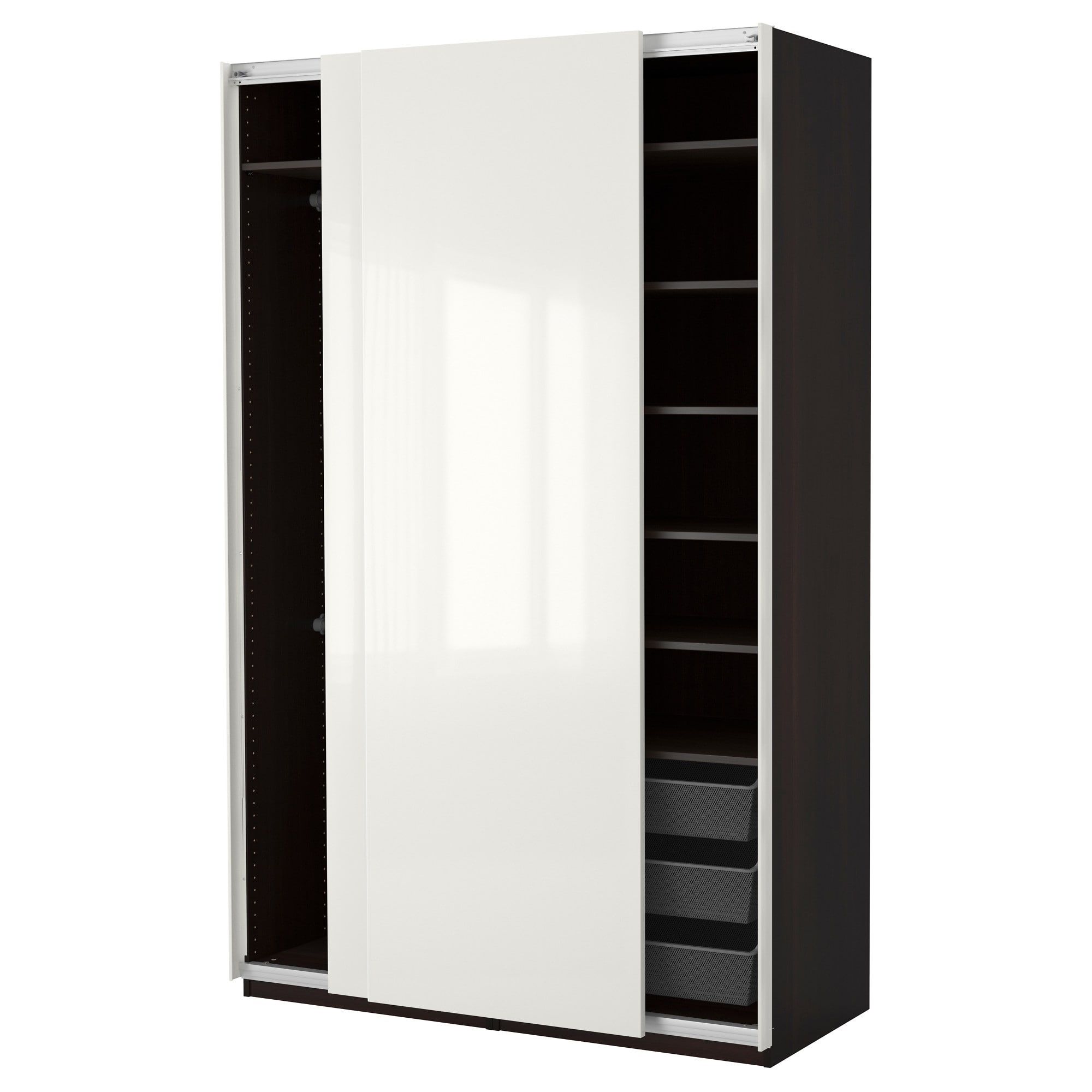 Pax Kleiderschrank Schwarzbraun Hasvik Hochglanz Weiss Ikea Pax Pax Kleiderschrank Schwarzbraun Hasvik Hochglanz Weiss Ikea Pax