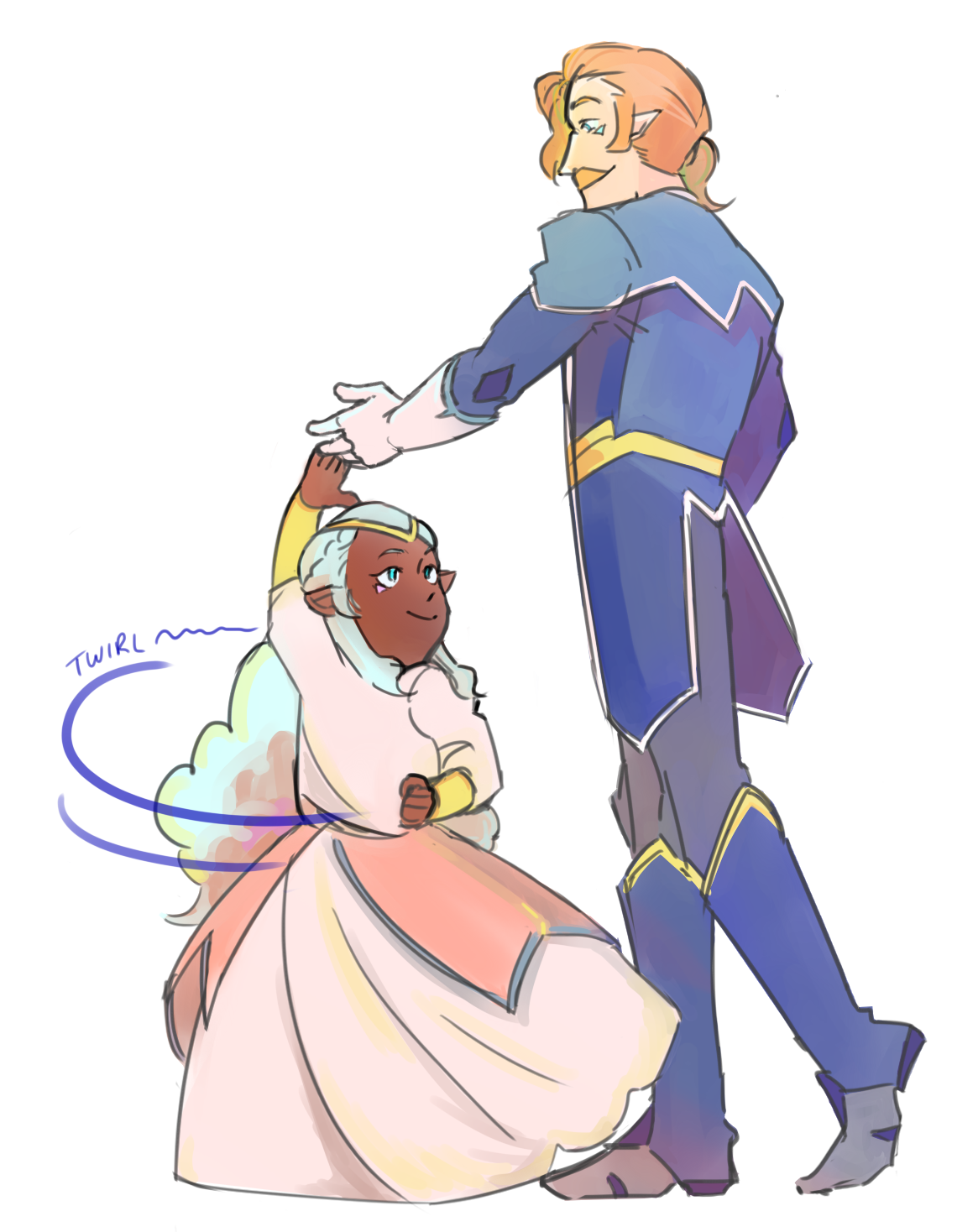 coran teaching young princess allura to dance from voltron legendary