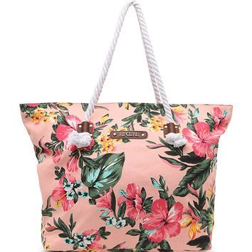 Rip Curl Paradise Fl Print Beach Bag Womens Handbags Peach Rip Curl Paradise Fl Print Beach Bag Womens Handbags Peach One