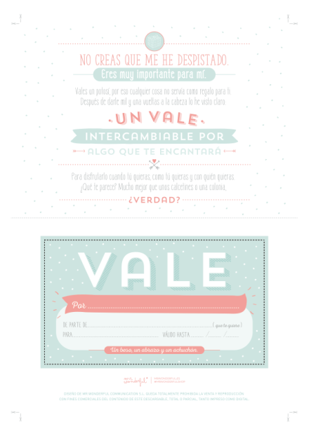 Descargable Un Vale Que Vale Para Mil Regalos Vales Regalo Imprimible Vales De Regalo Vales Regalo Para Imprimir
