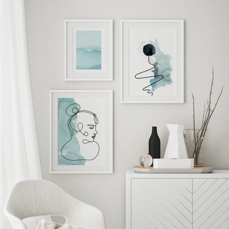 Zestaw plakatów Abstrakcja i kobieta Wall Ideas, Watercolor Art, Gallery Wall, Home Decor Decals, Poster, Mural Ideas, Watercolor Painting, Watercolour