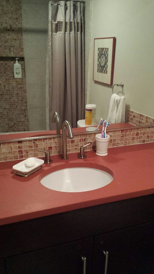 Ultracraft Cherry Chocolate Vanity And Clay Compazo Concrete Ultracraft Cherry Chocolate Vanity And Clay Compazo Concrete Countertop By Marbelite Design Fingerle In Ann Arbor