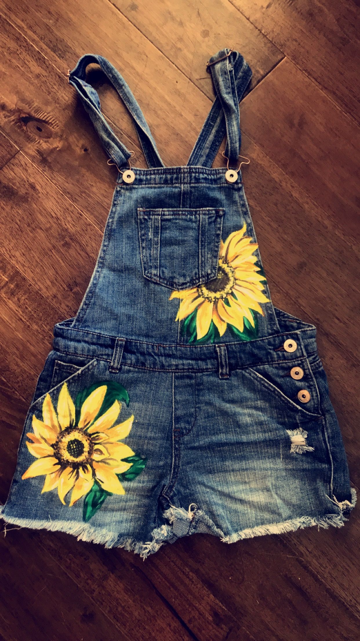 sunflower painted jeans