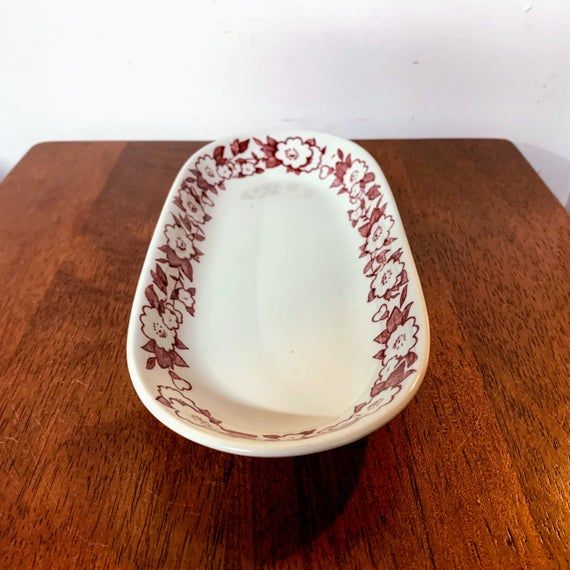 Vintage Wellsville China Floret Restaurant Ware Relish Dish #dishware