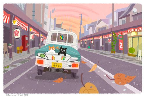 イラストレーター森俊憲が描く 猫のイラスト たびねこ シリーズの新作です 10月用のカレンダーイラストです 秋祭りの日に軽トラの荷台に潜り込んで旅をする猫のカップルを描きました It Is A New Work O Illustration Cat Illustration Cats Illustration イラストレーター森俊憲が描く 猫のイラスト たびねこ シリーズの新作です 10月用のカレンダーイラストです 秋祭りの日に軽トラの荷台に潜り込んで旅をする猫のカップルを描きました It Is A New Work O Illustration Cat Illustration Cats Illustration