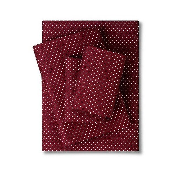 Grand Dot Sheet Set - Maroon ($36) liked on Polyvore