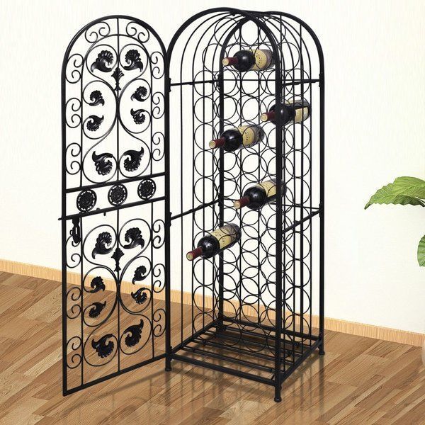 vidaXL Wine Rack for 45 Bottles Metal Stand Display Cabinet Unit Organiser