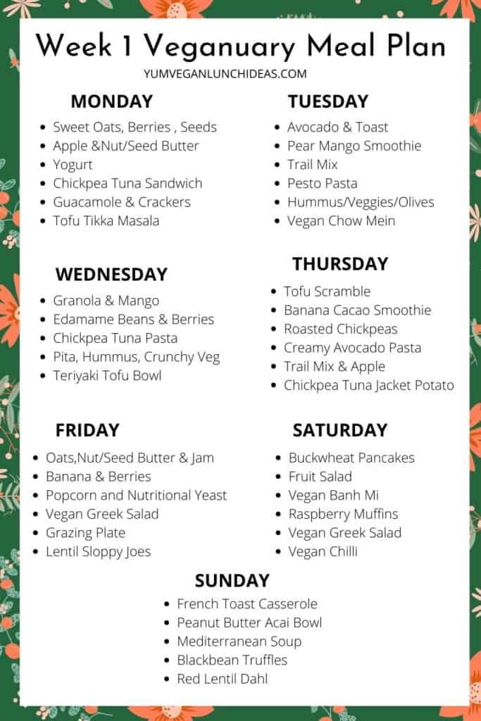 Our veganuary meal plans have quick and easy meals. Check out our full 28 day meal plan packed with tasty, healthy meals. We included breakfast, snacks, lunches, dinners and lots of tips! | Veganuary | Veganuary Meal Plan | Vegan Cheddar, Vegan Cream Cheese, Vegan Blogs, Vegan Recipes, Vegan Food, Vegan Dishes, Vegan Breakfast Easy, Breakfast Snacks, Vegan Chow Mein