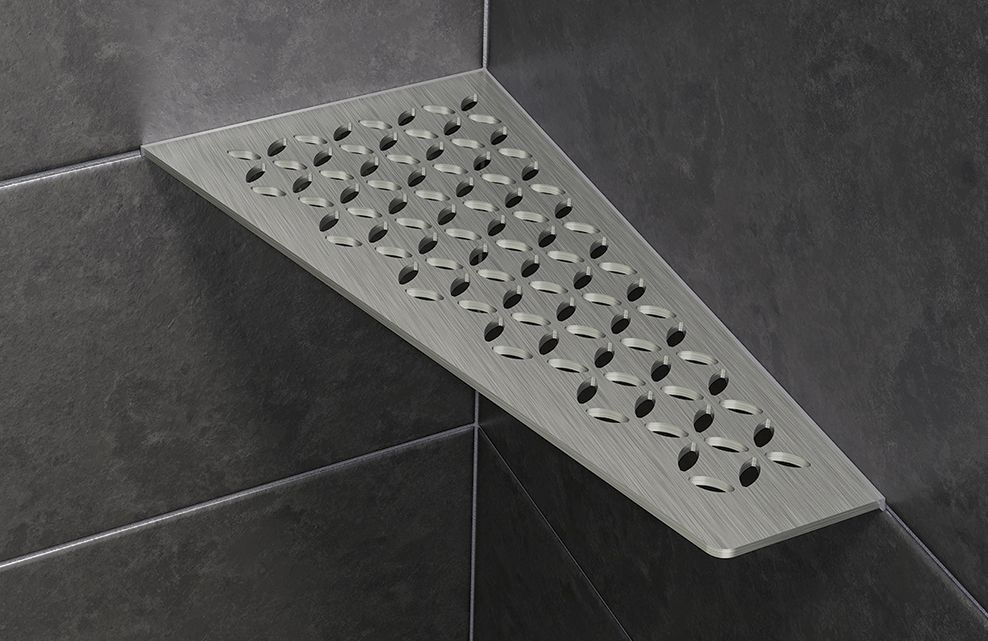 Schluter Systems Na Schluterna Twitter Shower Shelves Schluter Shower Shower Tile