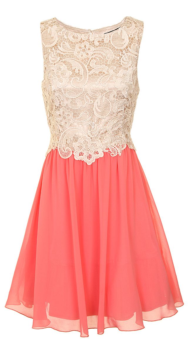 Coral Lace Dress